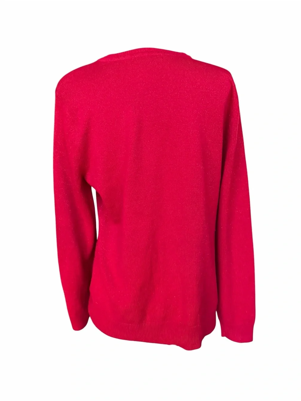 NWOT Late 90s/Early 2000s Basic Editions Lightweight Red Metallic Sparkly Crewne